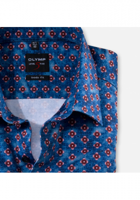 OLYMP Level Five 2046, Piros Hosszú Ujjú Ing, Body fit, New York Kent