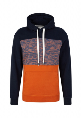 TOM TAILOR 2925 Kék/Narancssárga Kapucnis Pulóver