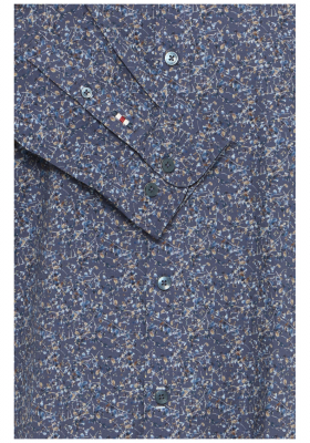 FQ1924 Farnham 0875, Kék, Virágmintás Hosszú Ujjú Ing