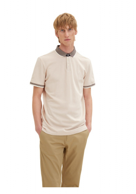 TOM TAILOR 5900, Bézs Rövid Ujjú Ingpóló