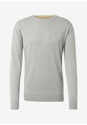 TOM TAILOR Basic O-Neck 2819, Szürke Kötött Pulóver