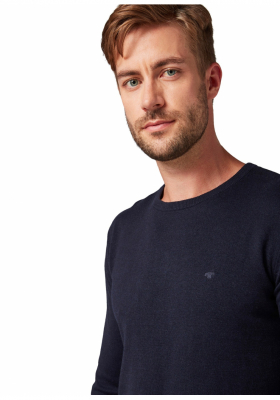 TOM TAILOR Basic O-Neck 2819, Kék Kötött Pulóver