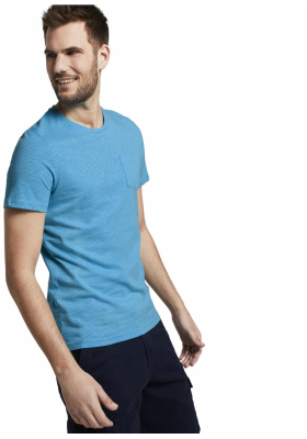 TOM TAILOR T-Shirt w. Structured Print 9718, Világoskék Rövid Ujjú Póló