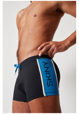SKINY Every Summer 612, Fekete-Kék Boxer Úszónadrág