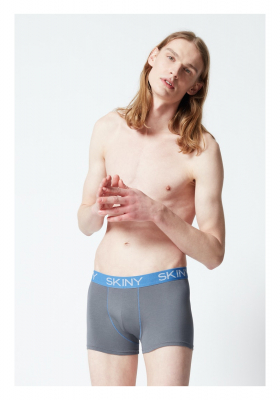 SKINY Cottton Multipack 6487, Szürke, Mintás Boxernadrág Dupla Csomag