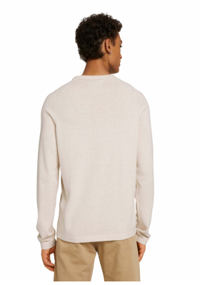 TOM TAILOR DENIM Raglan 8335, Bézs Kötött Pulóver