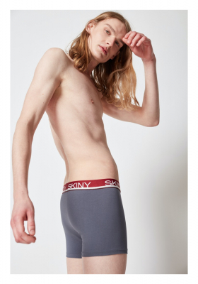 SKINY Cotton Multipack 6841, Szürke Boxernadrág,Tripla Csomag