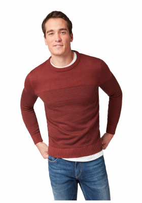TOM TALOR Textured Jumper 6487,Piros Kötött  Pulóver