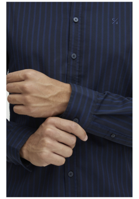 CASUAL FRIDAY Anton 4390, Kék, Csíkos Hosszú Ujjú Ing