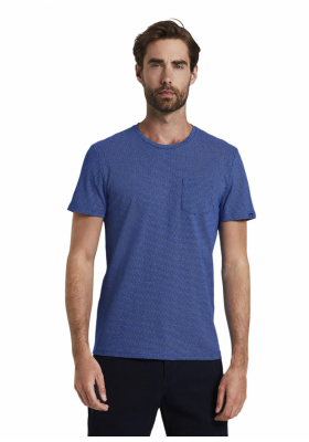 TOM TAILOR T-Shirt w. Structured Print 9718, Liláskék Rövid Ujjú Póló