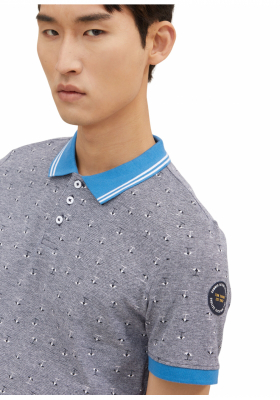 TOM TAILOR Parasol 1622, Kék Rövid Ujjú Ingpóló