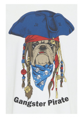 BLEND 7297, Fehér Rövid Ujjú Póló Pirate