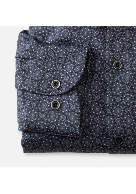 OLYMP Level Five 2071, Fekete Hosszú Ujjú Ing, Body fit, Royal Kent 