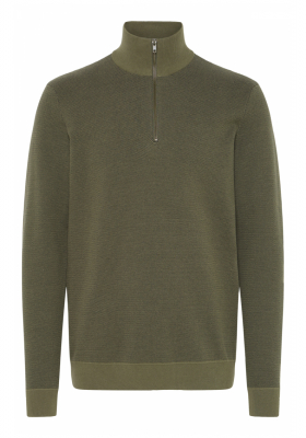 BLEND Baal 0124, Zöld Cipzáros Kötött Pulóver