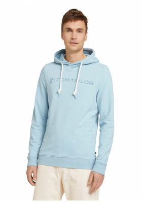 TOM TAILOR Printed 0553, Világoskék Kapucnis Pulóver