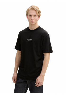 TOM TAILOR DENIM 5021, Fekete Rövid Ujjú Póló