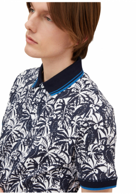 TOM TAILOR Tropical 1634, Kék Rövid Ujjú Ingpóló