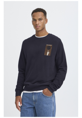 BLEND French 0207, Sötétkék Környakú Pulóver