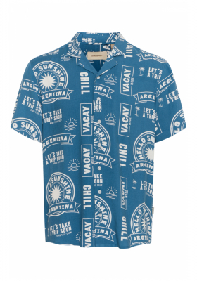 BLEND Arul 8228, Kék Rövid Ujjú Ing