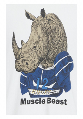 BLEND 7297, Fehér Rövid Ujjú Póló Rhino