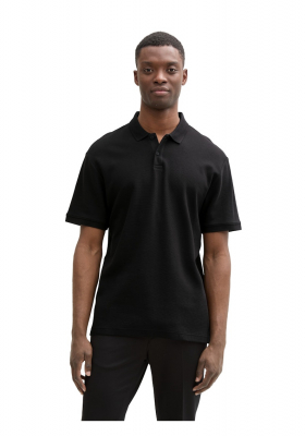 TOM TAILOR DENIM 5600, Fekete Rövid Ujjú Ingpóló