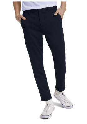 TOM TAILOR DENIM Chinos w. Zips 3663, Kék Chinonadrág