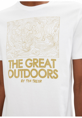 TOM TAILOR Outdoors 52, Fehér Rövid Ujjú Póló