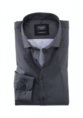 OLYMP No.Six 2542, Fekete Hosszú Ujjú Ing, Super slim, Urban Kent