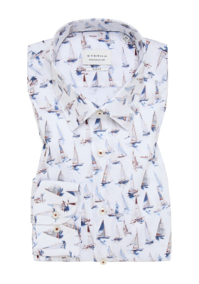 ETERNA Slim Fit 1377, Kék, Mintás Hosszú Ujjú Ing