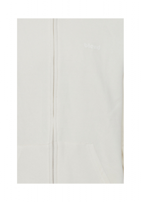 BLEND Downton 4494 Zippes-Kapucnis Pulóver, Fehér, NOOS