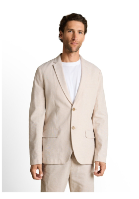 TOM TAILOR 0341, Világos Bézs Pamut-Len Zakó