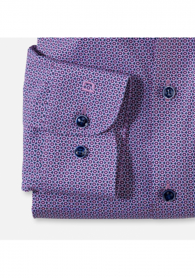 OLYMP Level Five 2108, Rózsaszín Hosszú Ujjú Ing, Body fit, Royal Kent