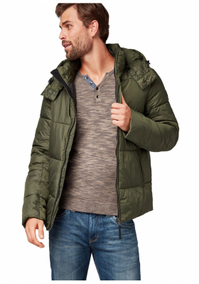 TOM TAILOR Heavy Puffer 5313, Zöld Bélelt Dzseki