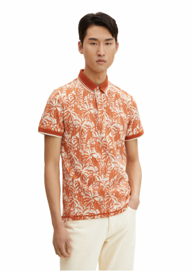 TOM TAILOR Tropical 1634, Narancssárga Rövid Ujjú Ingpóló