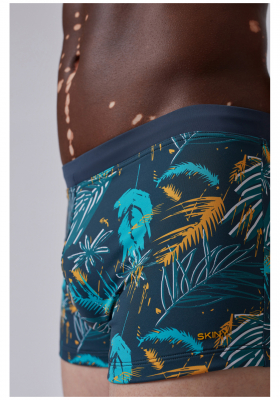 SKINY Summer Island 0060, Kék Levelek  Boxer Úszónadrág