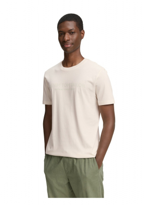 TOM TAILOR DENIM 3491, Krémszínű Rövid Ujjú Póló NOOS