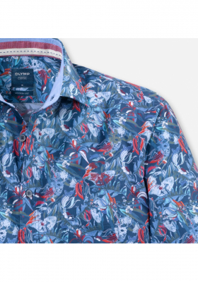 OLYMP Casual 4004, Piros Hosszú Ujjú Ing, Modern fit, Kent
