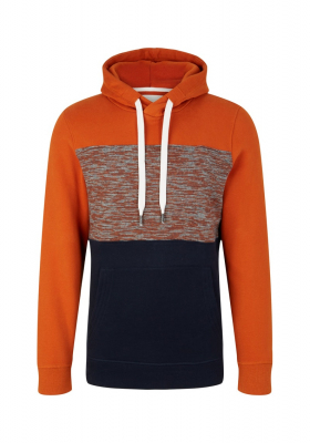 TOM TAILOR 2925 Narancssárga/Kék Kapucnis Pulóver