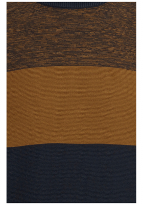 BLEND Colourblocked 4636, Barna Kötött Pulóver