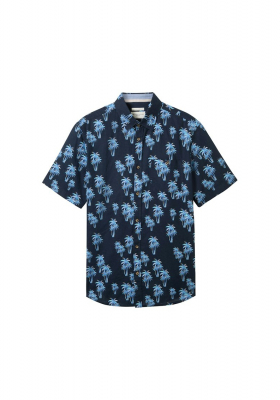 TOM TALILOR 0991 Kék Mintás Rövid Ujjú Ing