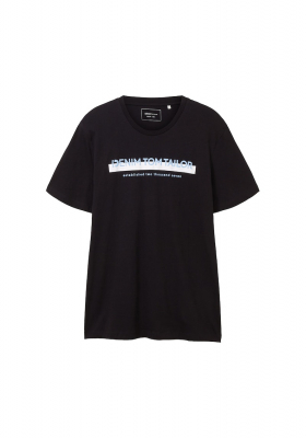 TOM TAILOR DENIM 7653, Fekete Rövid Ujjú Póló