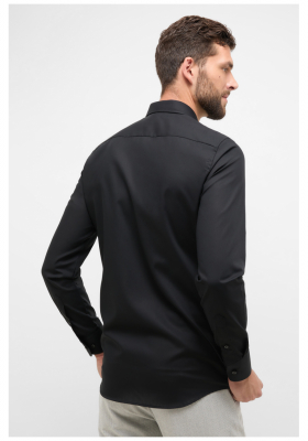 ETERNA Slim Fit 1100, Fekete Hosszú Ing, Kent