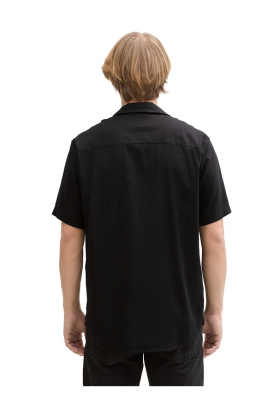 TOM TAILOR DENIM 5185, Fekete  Rövid Ujjú Ing