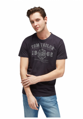 TOM TAILOR Basic 3549, Sötétkék Rövid Ujjú Póló