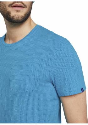 TOM TAILOR T-Shirt w. Structured Print 9718, Világoskék Rövid Ujjú Póló