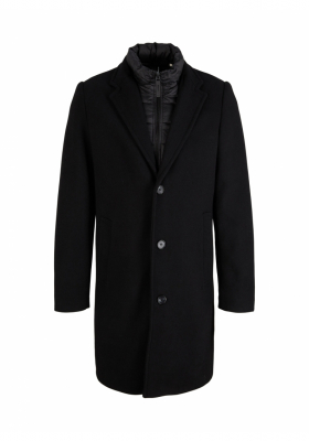 TOM TAILOR 2505, Fekete Szövetkabát, Kivehető Béléssel