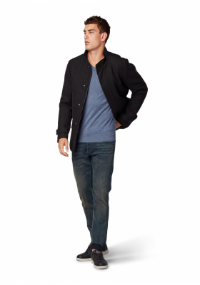 TOM TAILOR Basic V-Neck 2820, Kék Kötött Pulóver