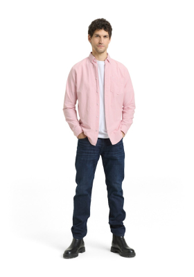 TOM TAILOR 2640, Pink Csíkos Hosszú Ujjú Ing