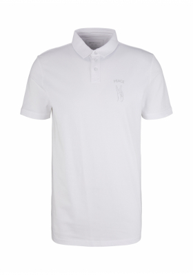 TOM TAILOR DENIM Cross 1485, Fehér Rövid Ujjú Ingpóló, Fehér