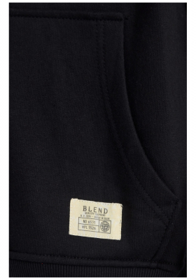BLEND Noah 1628, Zippes-Kapucnis Pulóver, Fekete